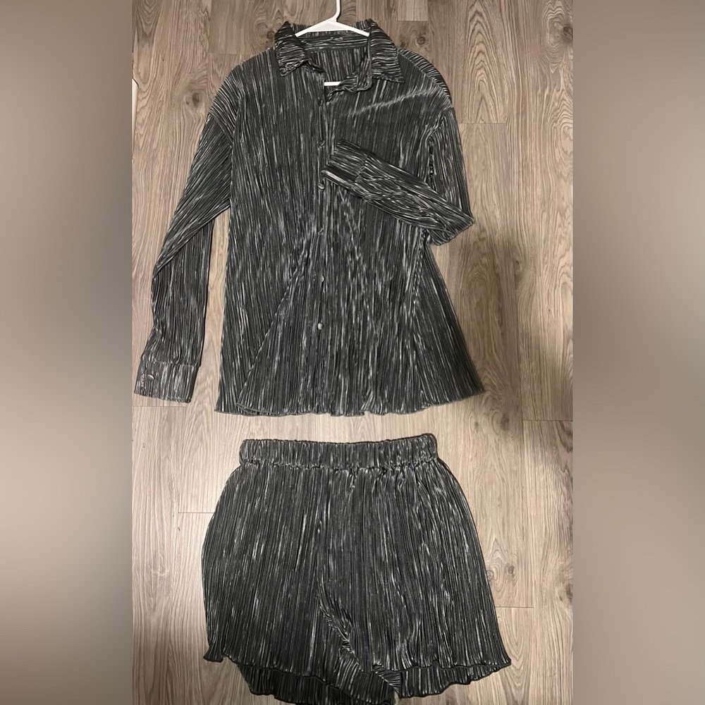 2 piece oversized grey pants set